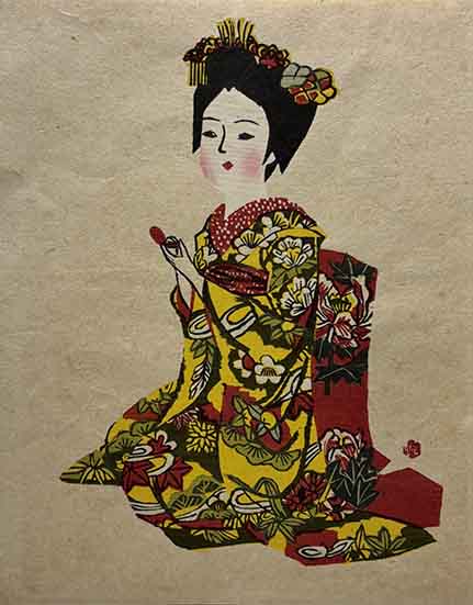 前川千帆木版画 「舞妓」 | 呂古書房