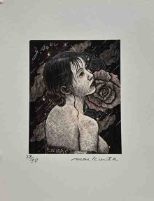 栗田　政裕　「洋燈Ⅱ」 版画 栗田 政裕 「洋燈Ⅱ」 版画 Y.Aoki版画館 栗田政裕 Kurita Masahiro