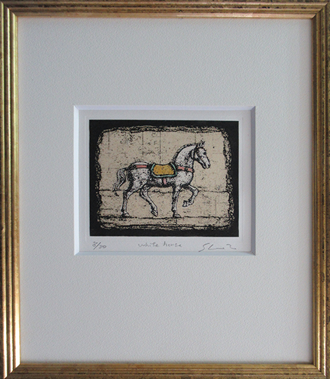 高橋シュウ銅版画「White horse」 | 呂古書房